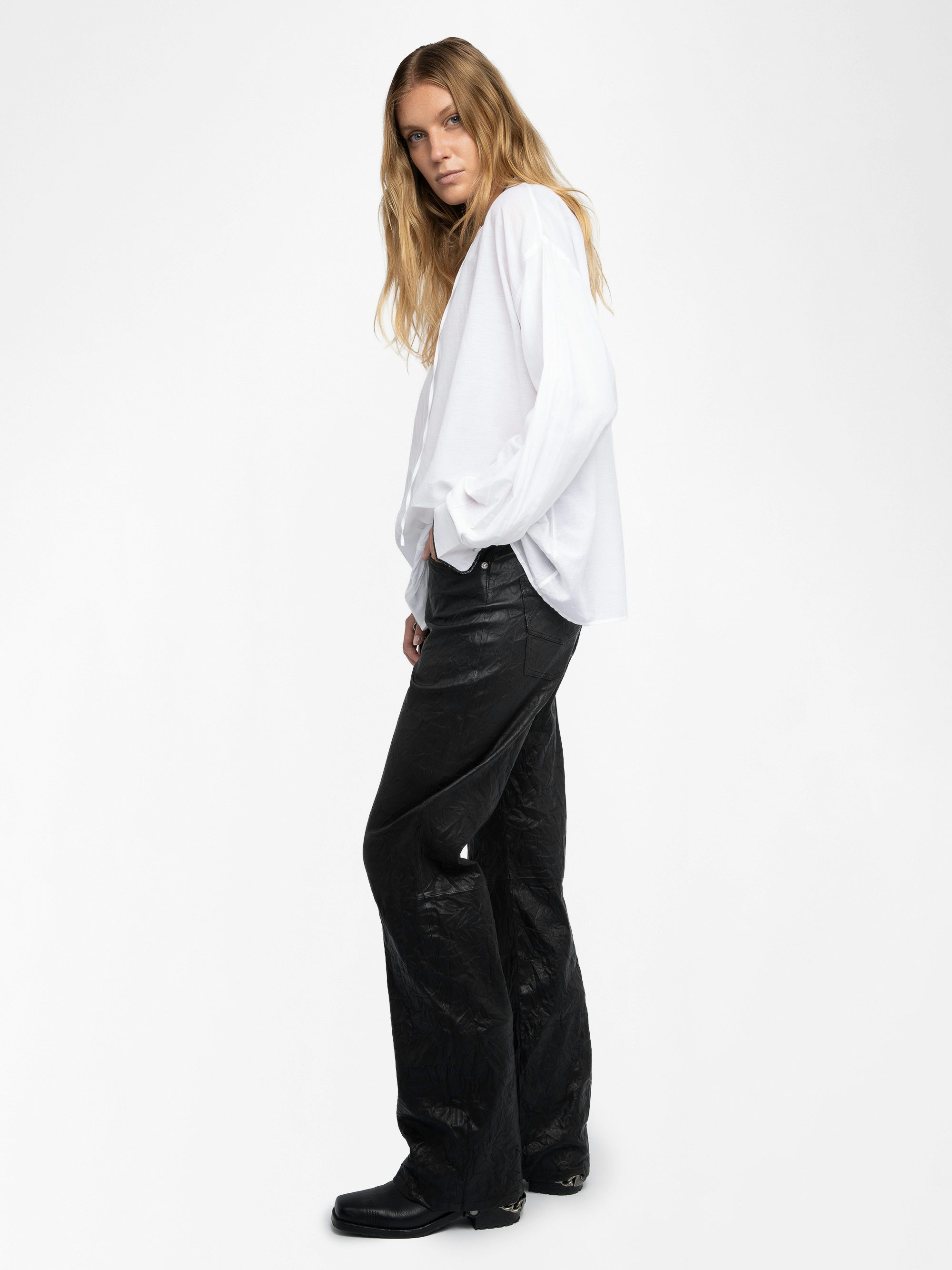 Troene Blouse - Oversize tomboy cotton blouse, long sleeves.